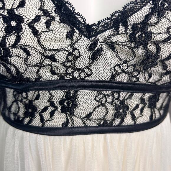 VTG Jessica McClintock slip maxi dress‎ small / 5 long fairy white lace pleated - Picture 7 of 15